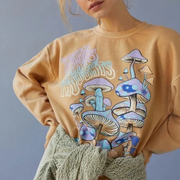 Urban Outfitters Project Social T Mushroom Graphic Sweatshirt - Picture 2 of 9